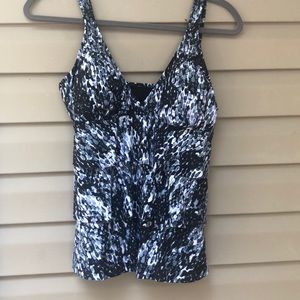 Magic suit snake skin ruffle tankini top